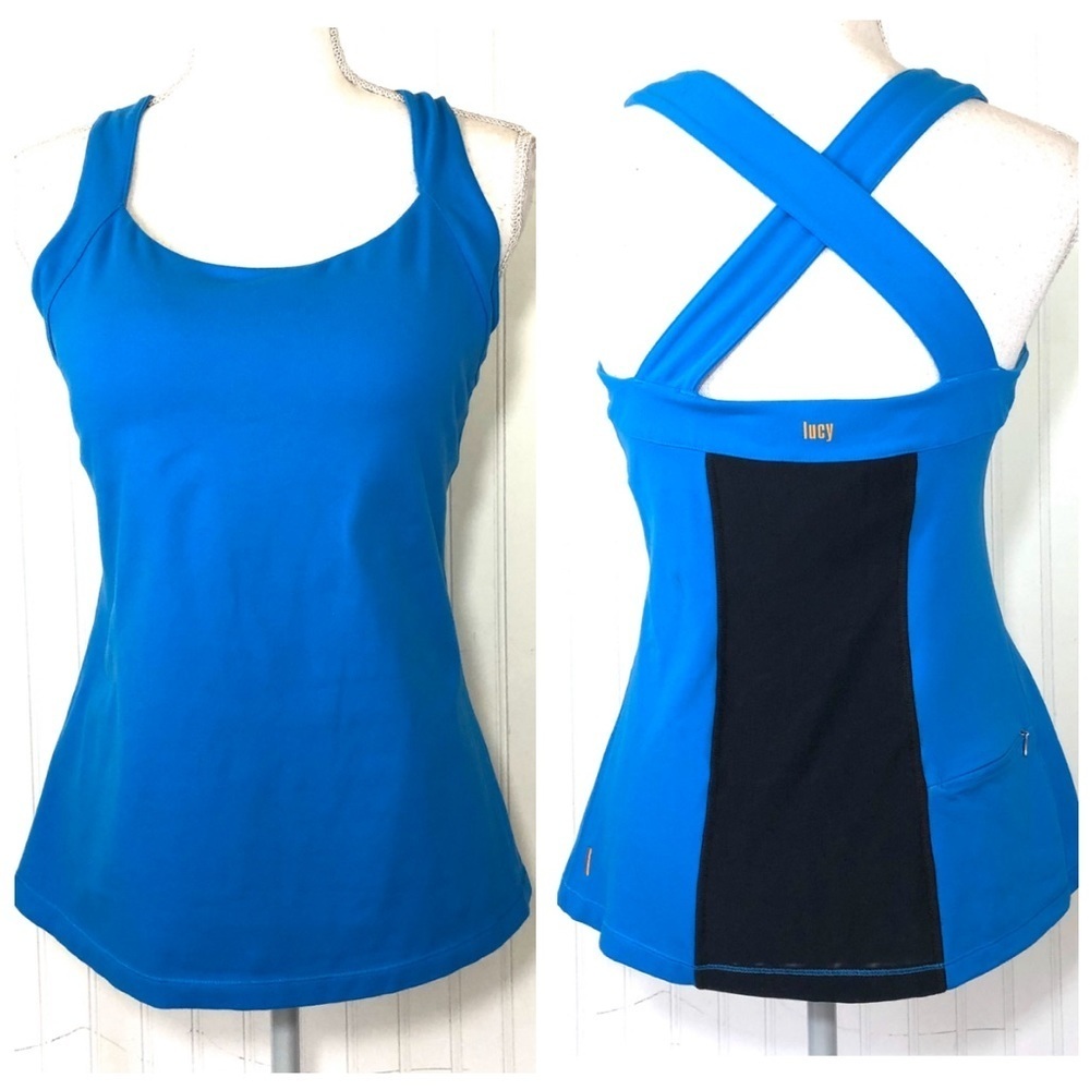 Lucy Power athletic criss cross bra top L